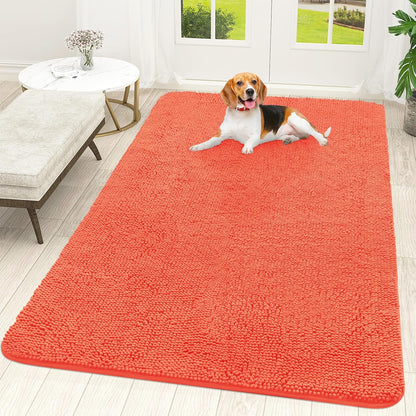 OLANLY Dog Door Mat for Muddy Paws 70x46, Absorbs Moisture and Dirt, Absorbent Non-Slip Washable
