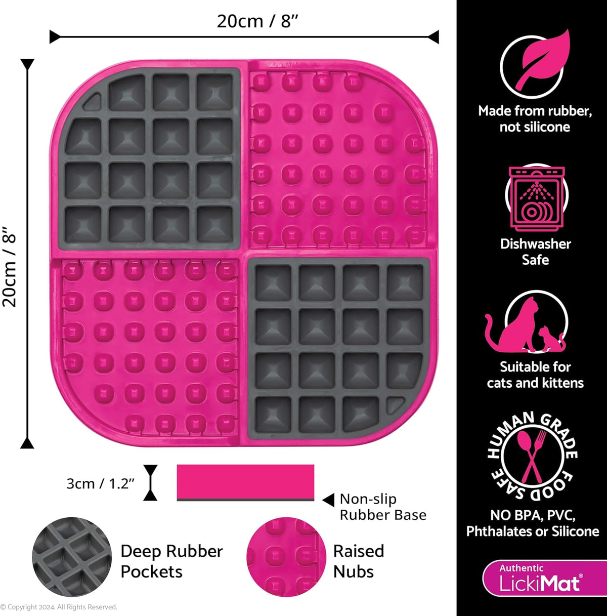LickiMat Slomo, Cat Slow Feeder Lick Mat, Boredom Anxiety Reducer; Perfect for Food, Treats