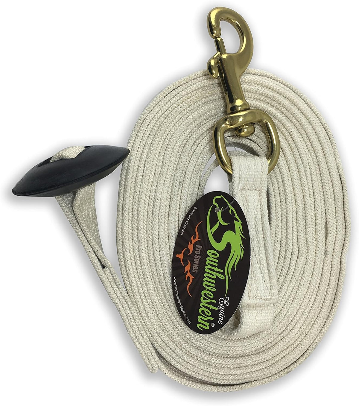 Southwestern Equine Lunge Line for Horses Cotton Horse Lunge Line with Bolt Snap & Rubber Stop