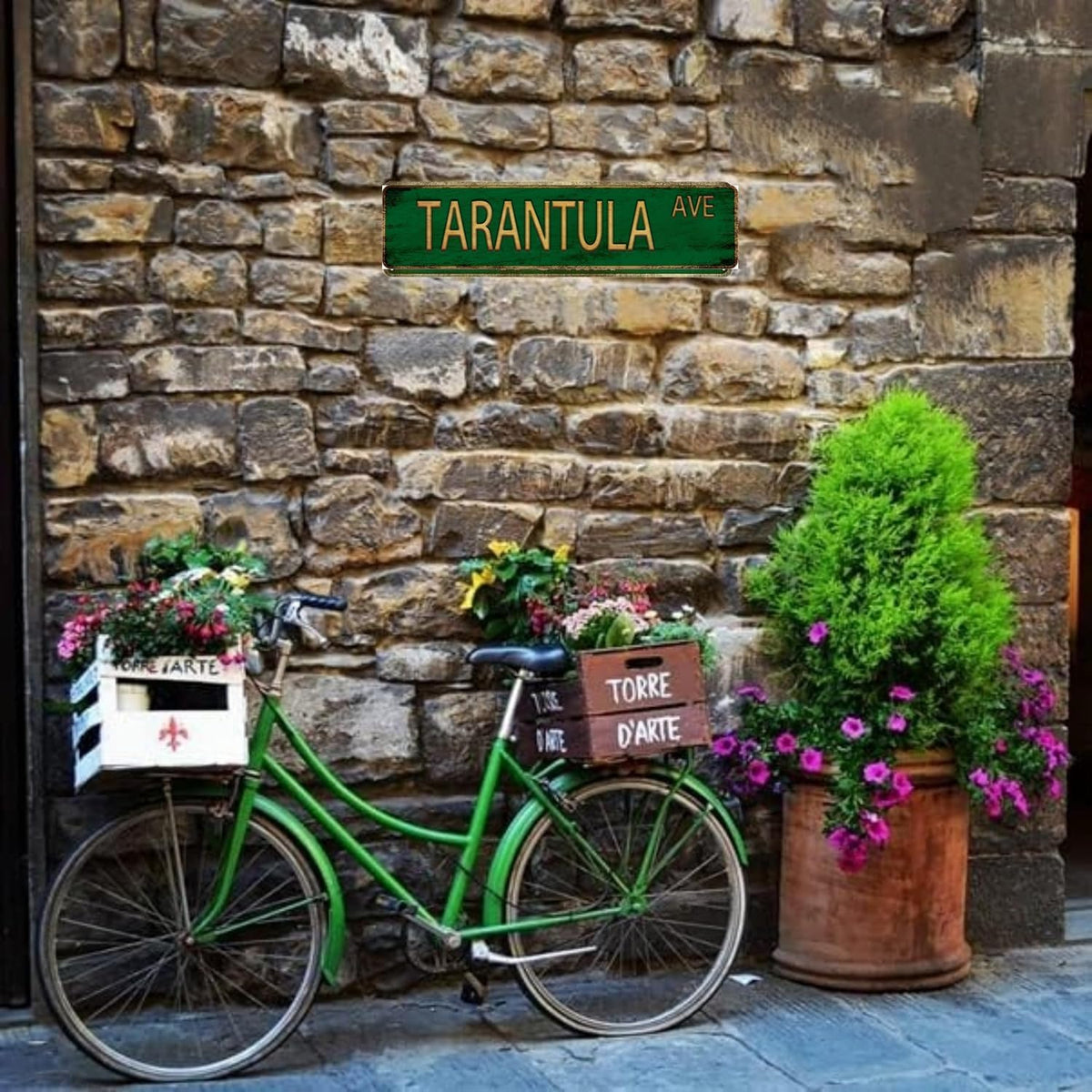 Vintage Metal Tin Sign TARANTULA AVE 4''x16'' inch, Street Sign for Home, Restaurant, Bar, Cafe