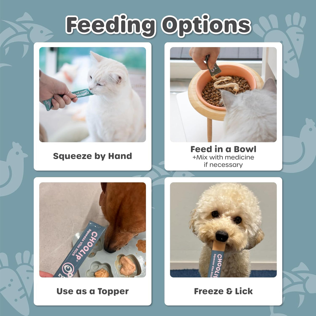 Squeeze Vita Stick Lickable Treats for Dogs & Cats. 7 Eye Health Sticks with Essential
