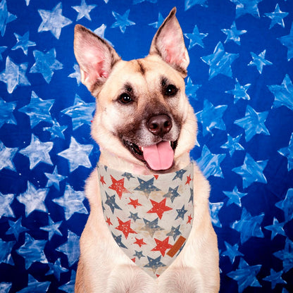 PTDECOR American Flag Dog Bandana Flag Stars Patterns, Patriotic Pet Scarf Reversible Triangle 4th