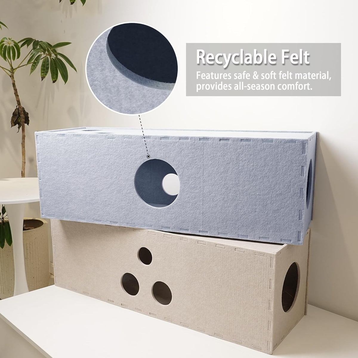 PETKARAY Cat Tunnel, Original Cat Hideaway Cave for Indoor Cats, Large Kitten Play Tubes and