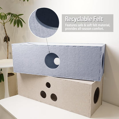 PETKARAY Cat Tunnel, Original Cat Hideaway Cave for Indoor Cats, Large Kitten Play Tubes and