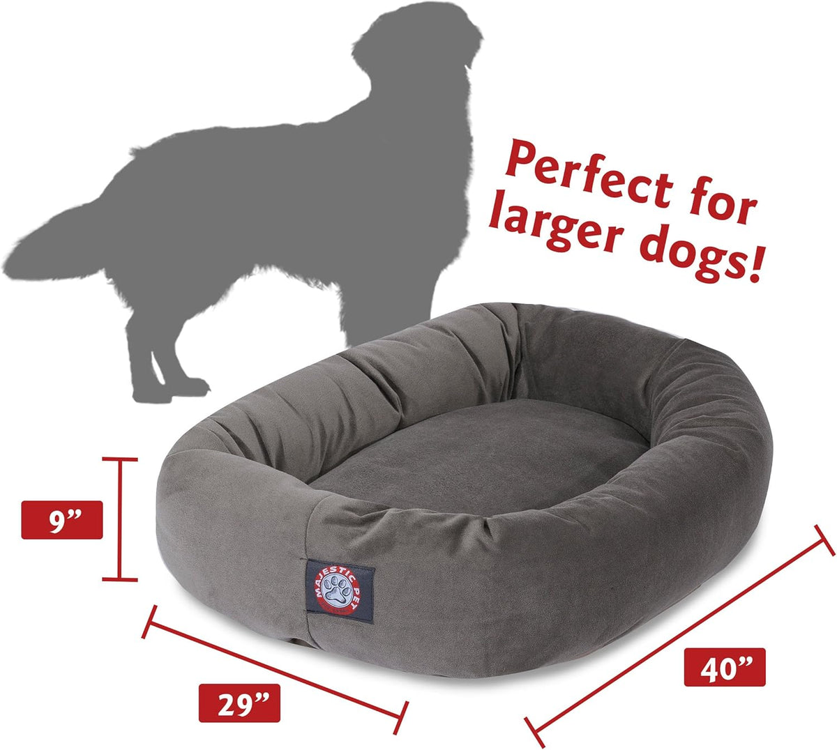 Majestic Pet Villa 32 Inch Shredded Memory Foam Dog Bed for Medium Sized Dogs 32x23x7