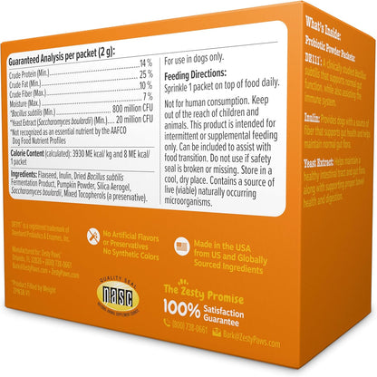 Zesty Paws Powder Probiotics for Dogs - Meal Topper for Digestive, Immune System Support - Premium