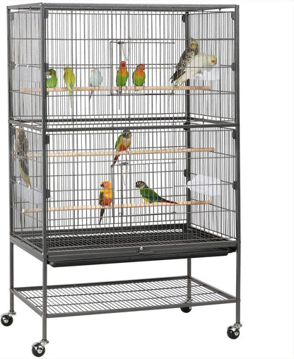 Yaheetech 52-inch Wrought Steel Standing Large Flight King Bird Cage for Cockatiels African Grey
