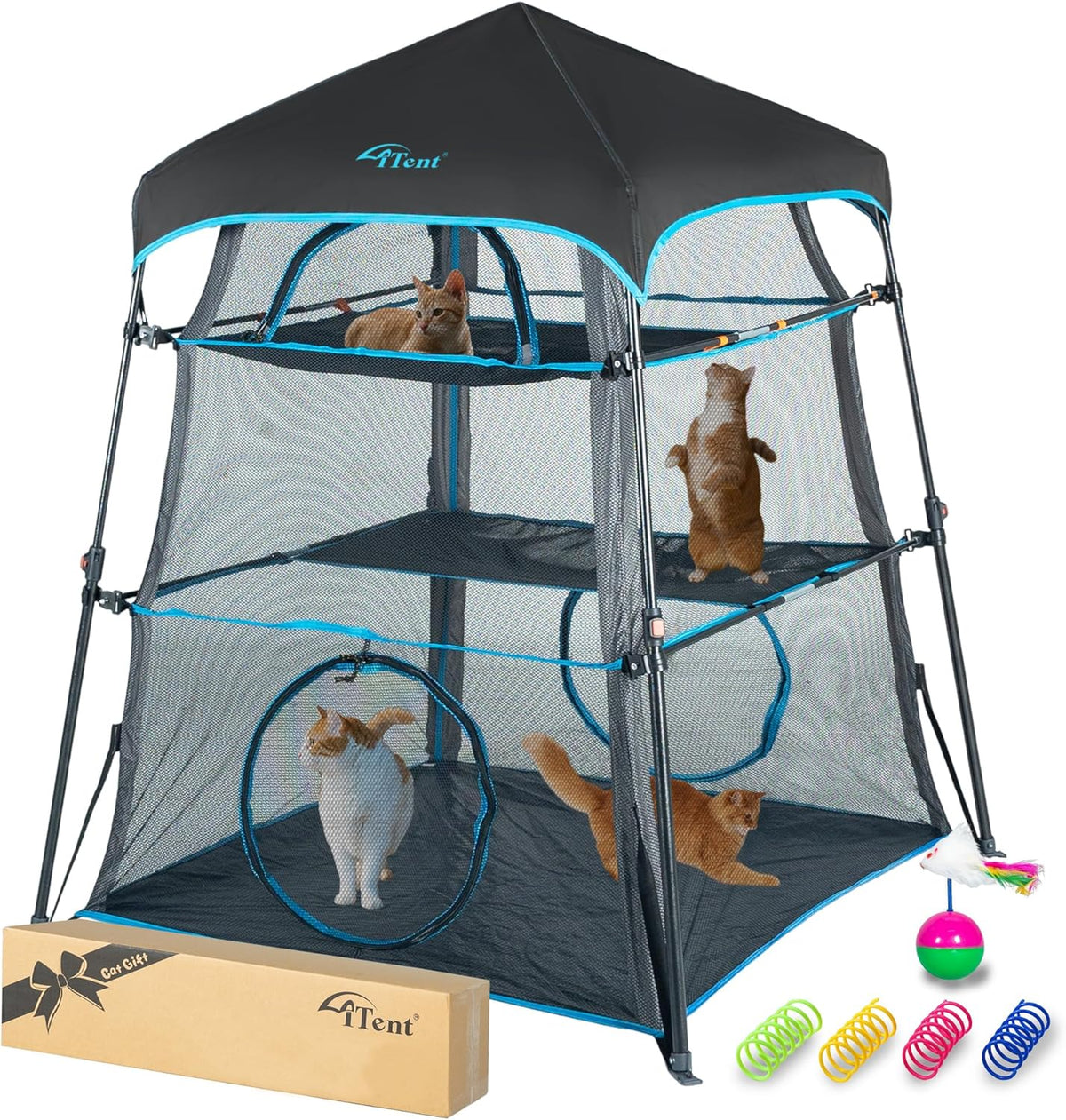 X-Large Catio Outdoor Cat Enclosure,3-Tier Spacious Outdoor Cat Tent for Indoors and