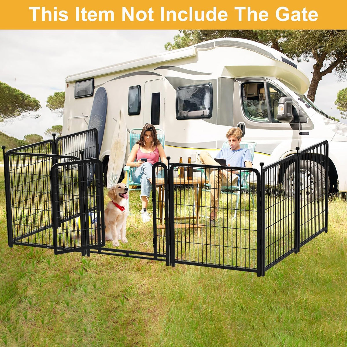 Garden Fence 36 Inch 14 Panels Without Gate, Inside and Outside, Total 31 Ft(l) Garden Fence for