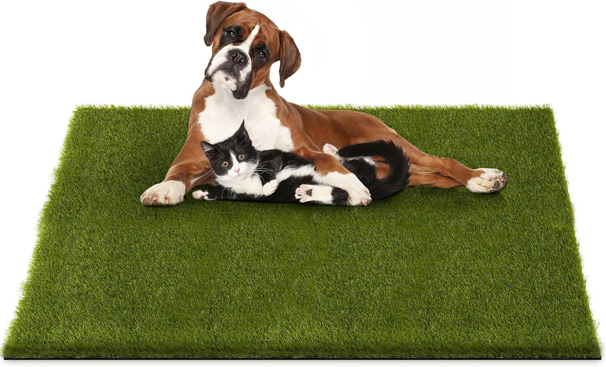 Dog Grass Pee Pads, 39.4 x 31.5 inches Reusable Artificial Grass Turf Rug for Dogs, Washable Fake