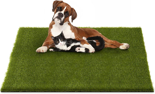Dog Grass Pee Pads, 39.4 x 31.5 inches Reusable Artificial Grass Turf Rug for Dogs, Washable Fake