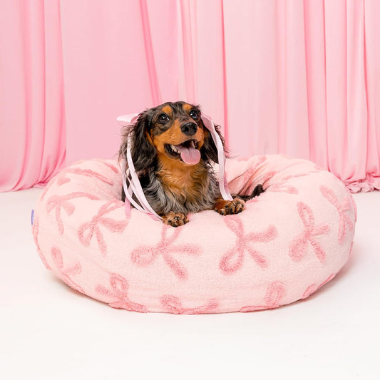 LE SURE Donut Medium Dog Bed - Round Cat Beds for Indoor Cats Calming Pet Beds, Cute Modern Beds