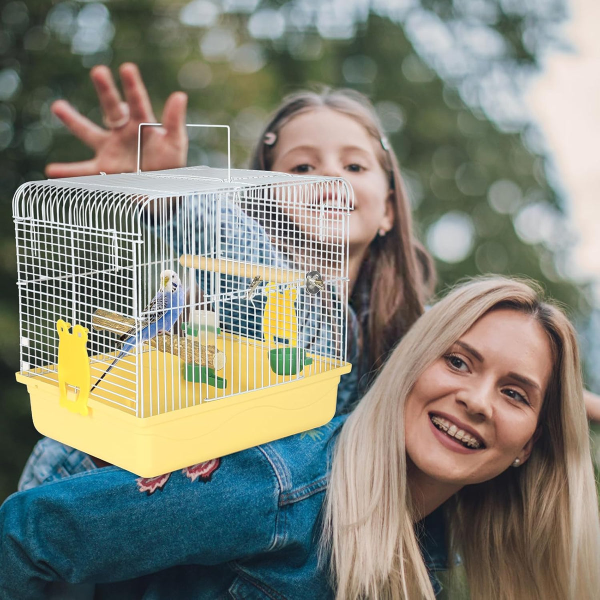 Small Bird Cage, Lightweight for Parakeets, Hanging for Parrot, Travel for Cockatiel, Outdoor