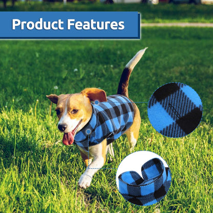 ASENKU Dog Plaid Shirt, Dog Sweater Plaid Reversible Doggie Vest Pets Clothes Pet Apparel for Small
