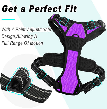 BARKBAY No Pull Dog Harness Large Step in Reflective Dog Harness with Front Clip and Easy Control