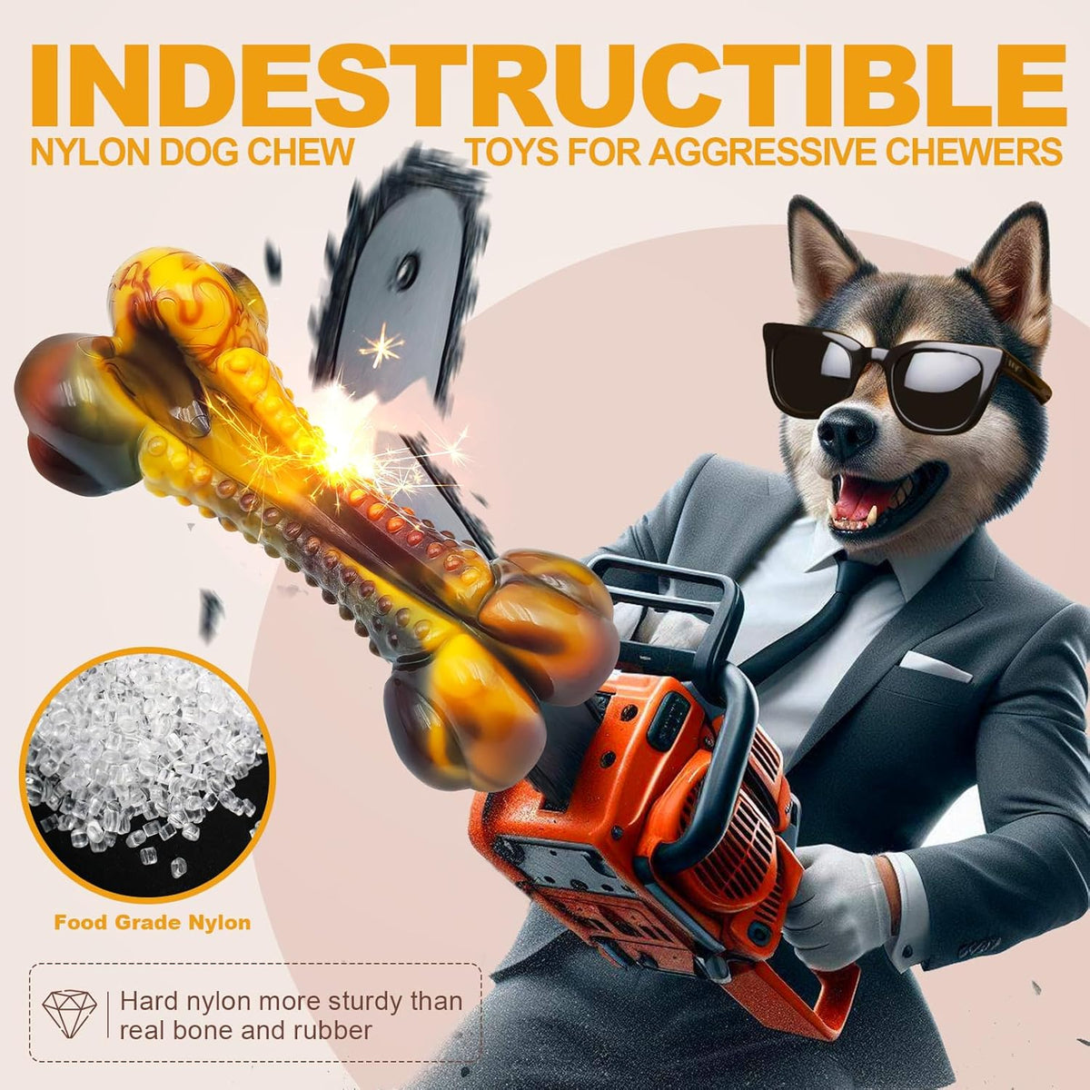 Dog Toys for Aggressive Chewers, Indestructible Dog Chew Toys for Large Medium Small Breed, Tough