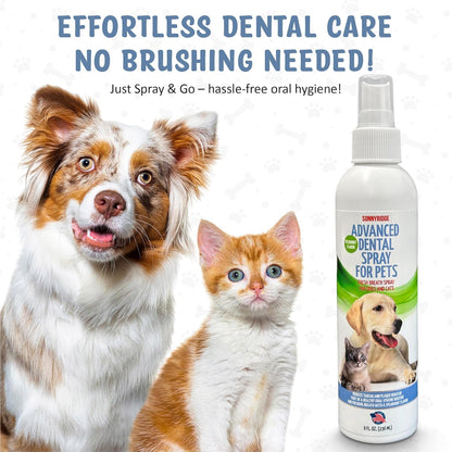 Dog Dental Spray Removes Tartar, Plaque and Freshens Breath Instantly. The Most Advanced Dental