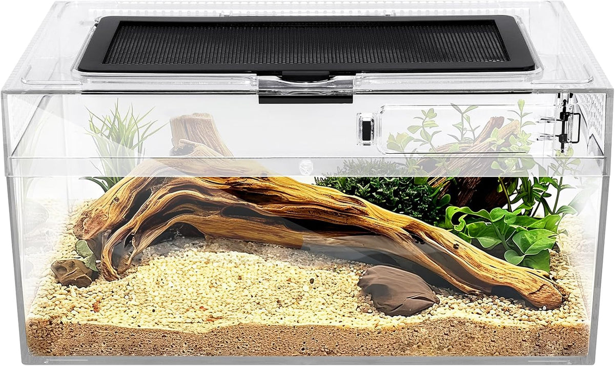 Reptile PC Terrarium Amphibian Tank Spider Enclosure Snake Cage 7x11.8x5.9inch Suitable for