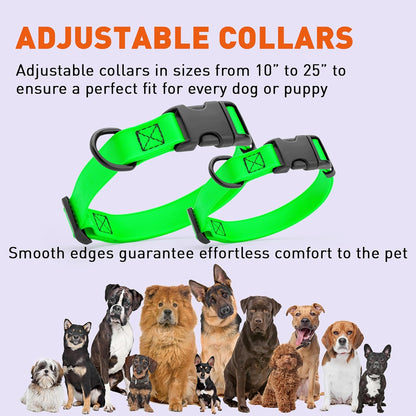 Dogline Biothane Waterproof Dog Collar with Quick Release Buckle Strong Coated Nylon Webbing with