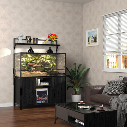 GDLF Reptile Tank Stand Terrarium Stand with Cabinet for Accessories Storage 48" X 24" Tabletop