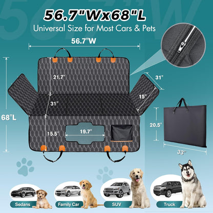 XL Back Seat Extender for Dogs-Supports 400lb,Waterproof Dog Car Seat Cover Hard