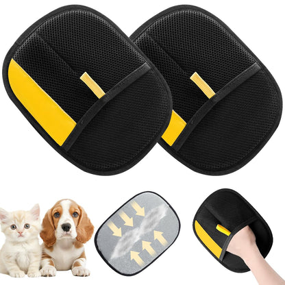 2PCS Pet Hair Remover Gloves, Electrostatic Pet Hair Removal Gloves for Cats & Dogs, Reusable