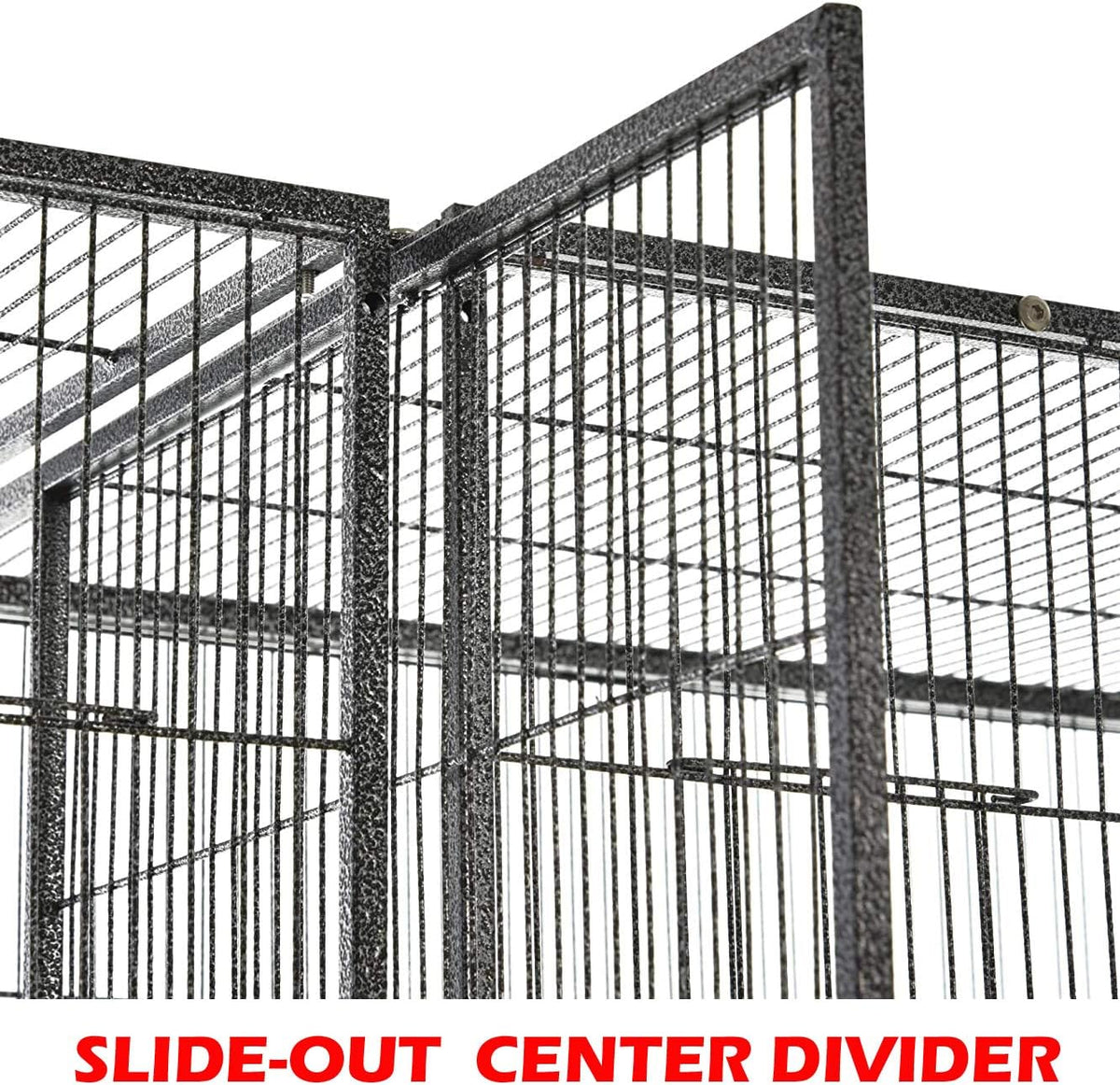 54" Large Double Breeding Flight Bird Wrought Iron Double Parrot Bird Cage Slide Out Center Divider