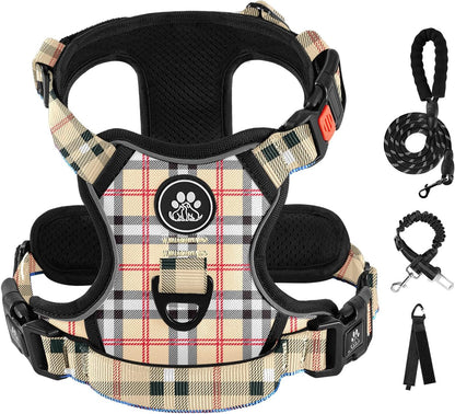 IVY&LANE No Pull Dog Harness with Leash Set, Reflective No Choke Pet Vest,Adjustable Oxford Dog