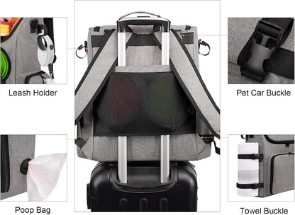 Modoker Dog Travel Bag Backpack, Airline Approved Pet Accessories Organizer for Dog and Cat with