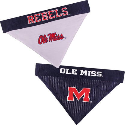 Pets First Collegiate Pet Accessories, Reversible Bandana, Mississippi Ole Miss Rebels