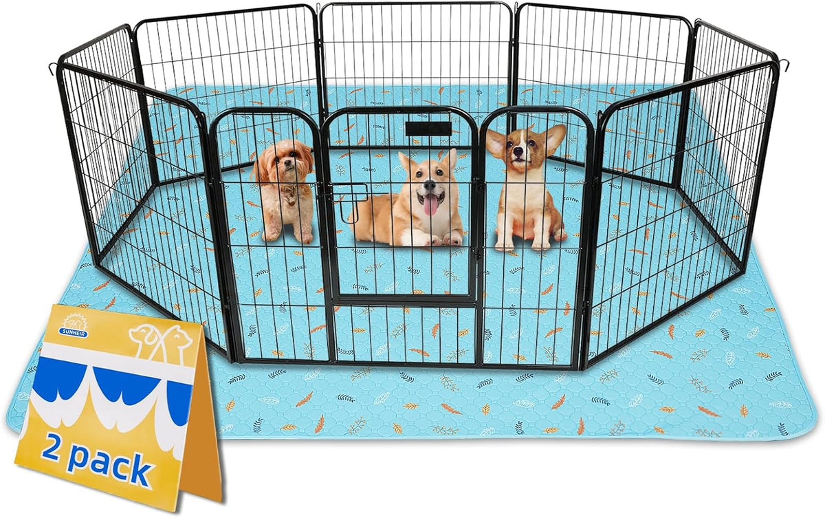 Sunheir Washable Pee Pads for Dogs Large 48" x 48" 2-Pack Reusable Puppy Pads Pet Training Pads