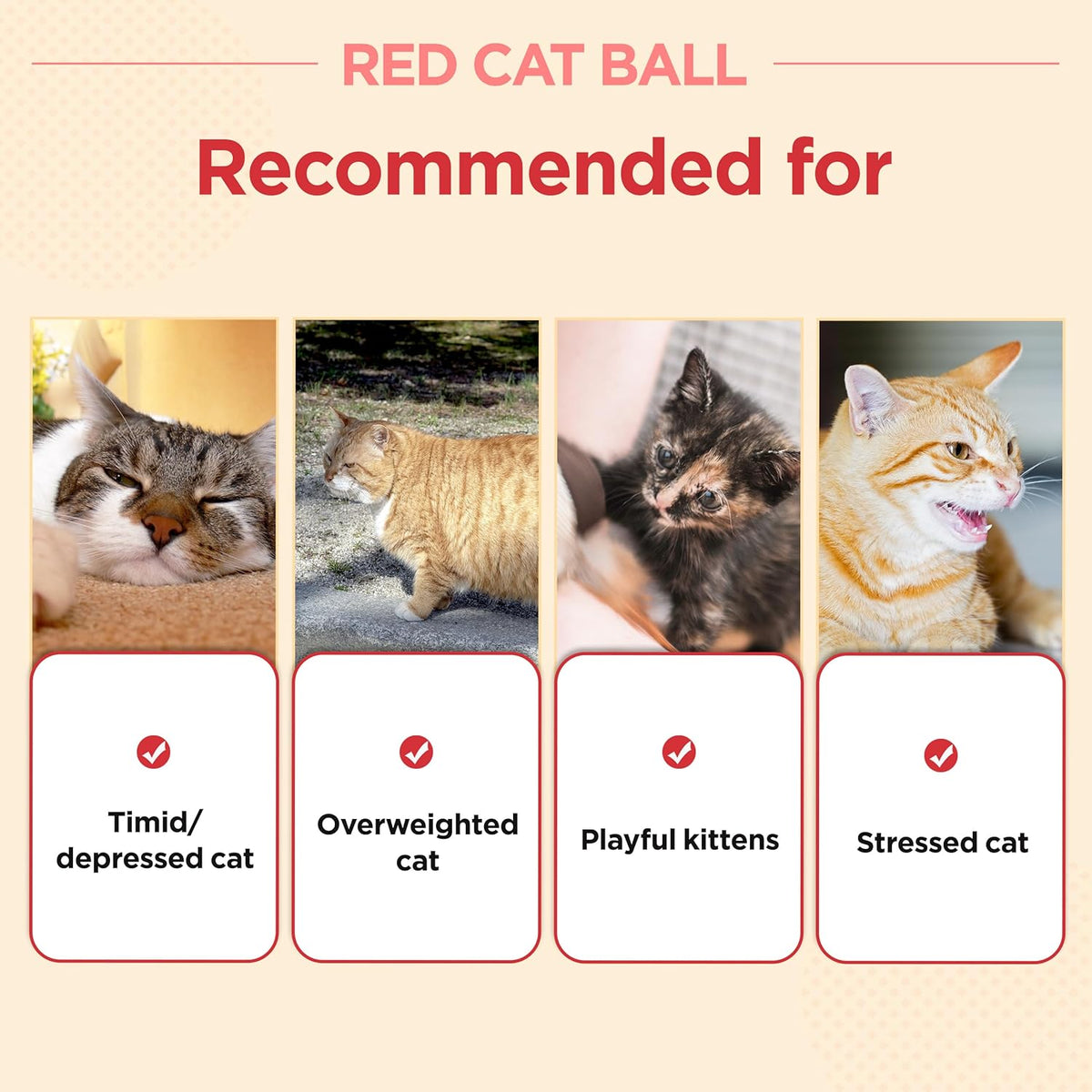 JAYU PET Red Cat Ball [W/Bell Version] - Handmade Silvervine Cat Toy with Catnip, Interactive