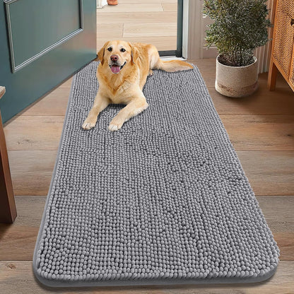 Smiry Dog Door Mat for Muddy Paws 48x30, Absorbs Moisture and Dirt Doormat, Non-Slip Washable Quick