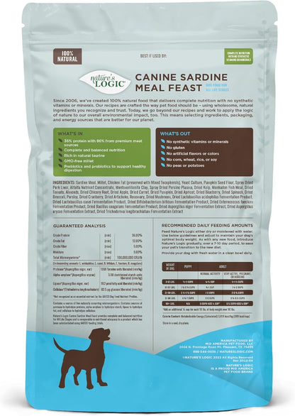 Nature's Logic Dry Dog Food - 100% Natural - No Synthetics - For All Ages, Sizes, Breeds - Free