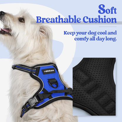 rabbitgoo Dog Harness No Pull with 2 Leash Clips, Adjustable Soft Padded, Reflective Oxford No