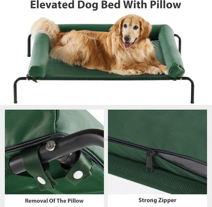 RRPETHOME Large Elevated Cooling Dog Bed, Raised Dog Cot Beds for Large Dogs, Elevated Outdoor Pet