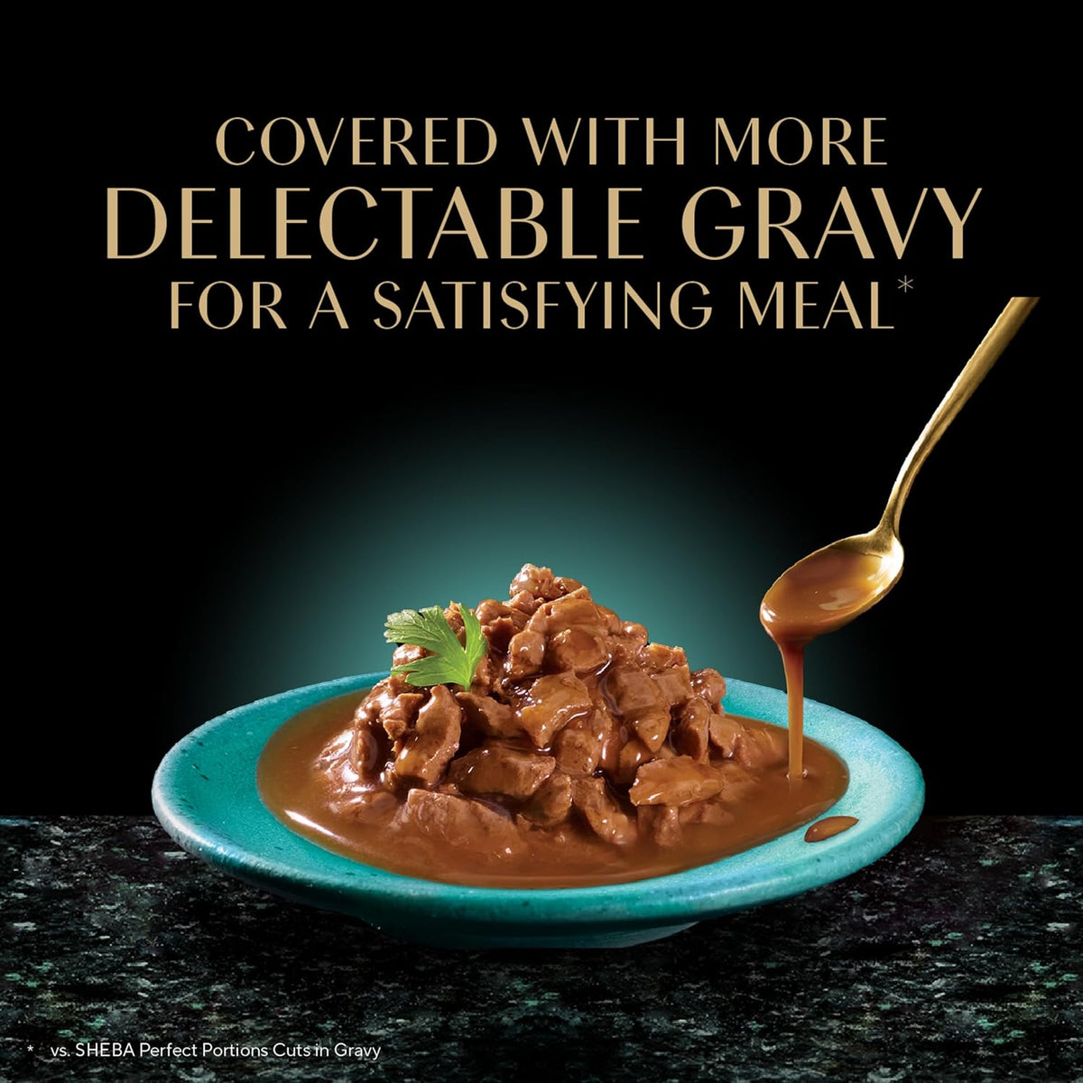 Sheba Gravy Indulgence Adult Wet Cat Food Beef Entree in Extra Gravy, 2.6 oz. Twin-Pack Trays (24