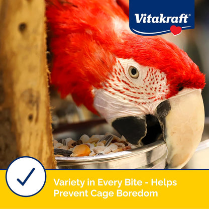 Vitakraft Menu Premium Parrot Food - Vitamin-Fortified - Macaw, Amazon, Conure, and Parrot Food for