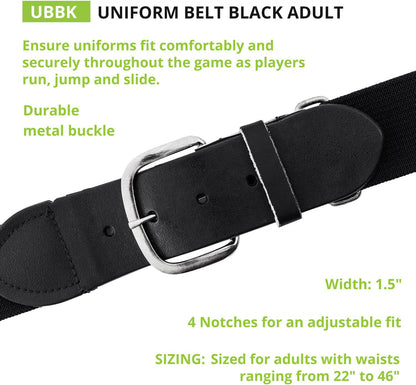 Champion Sports Baseball/Softball Uniform Belt, Comfort Stretch Fit Durable Syntex Tab - Youth &