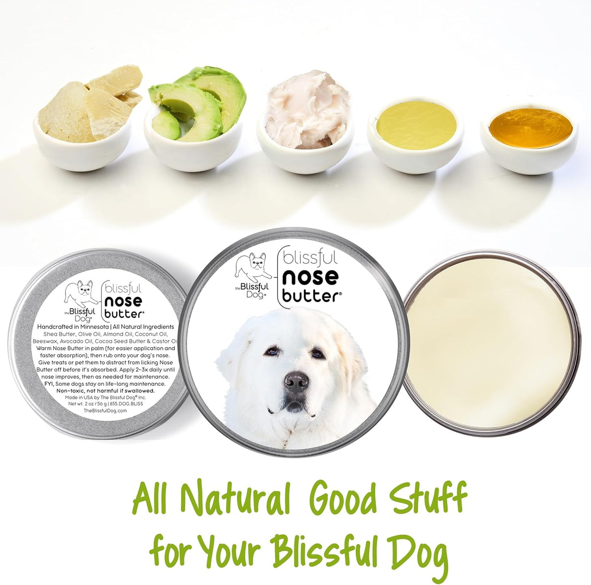The Blissful Dog Great Pyrenees Nose Butter, Versatile Dog Nose Balm for Dry Nose, Handcrafted Nose