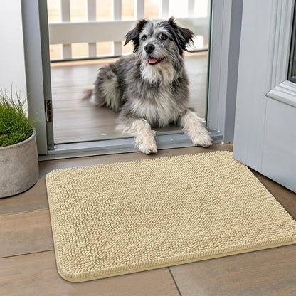Smiry Dog Door Mat for Muddy Paws 24x16, Absorbs Moisture and Dirt Doormat, Non-Slip Washable Quick