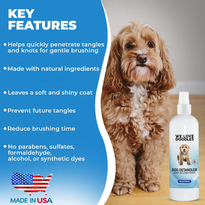 We Love Doodles Dog Detangler Spray - Leave-in Conditioner for Dogs - Dog Detangling Spray