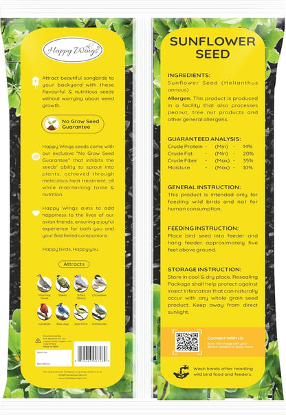 Nyjer Seed & Sunflower Seeds Wild Bird Food Combo - 5 Pound Pack I No Grow Seed I Bird Food for