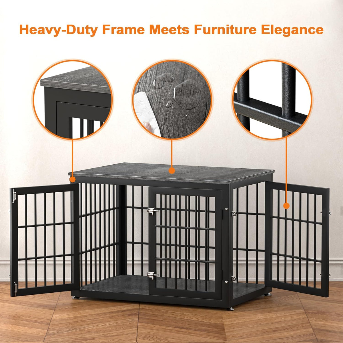 38 Inch Heavy Duty Dog Crate Furniture for Large and Medium Dogs, Decorative Pet House End Table
