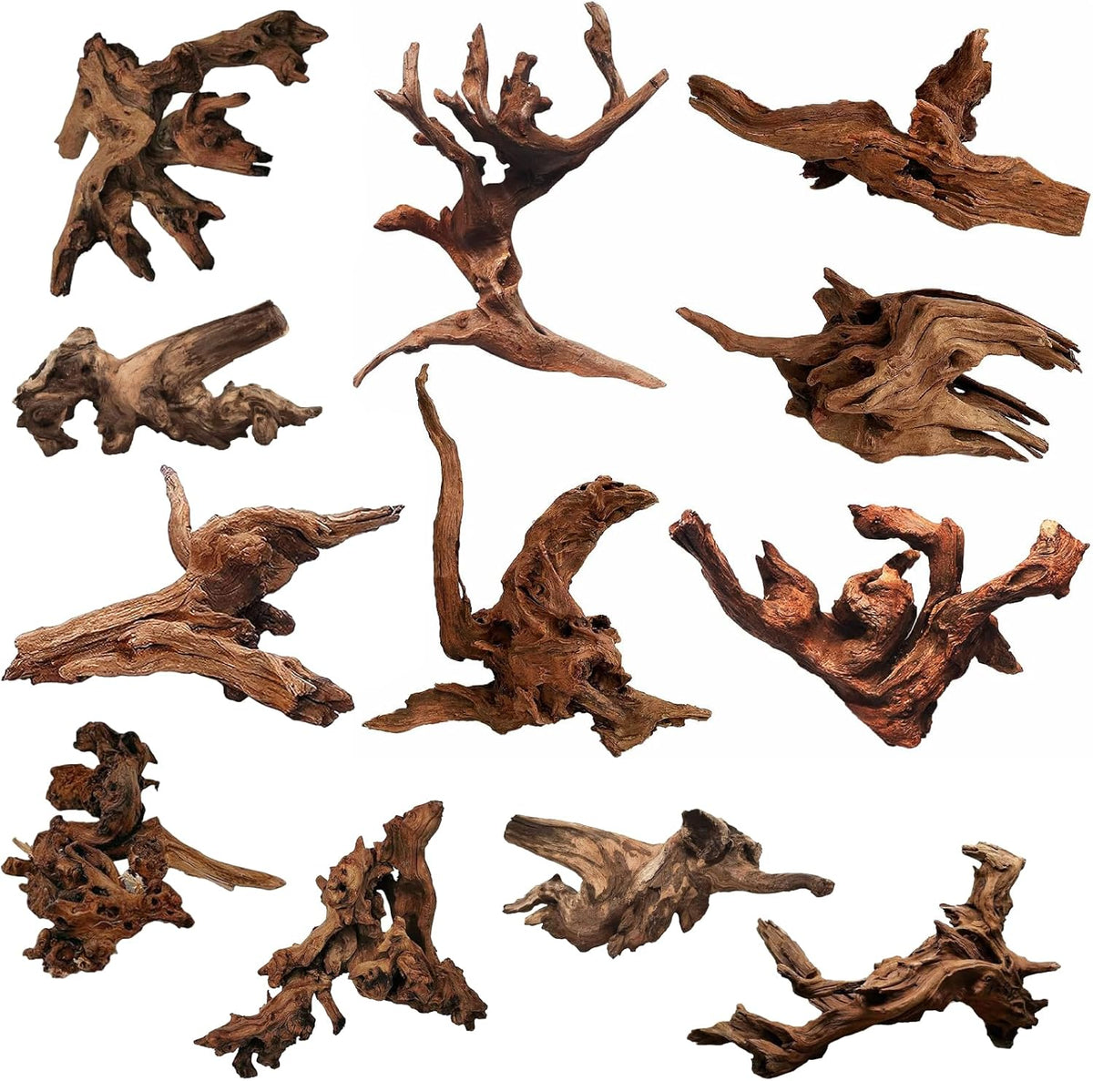 Hamiledyi 12Pcs Small Driftwood for Aquarium 4.1"-7.2" Driftwood Branches Aquarium Wood Decoration