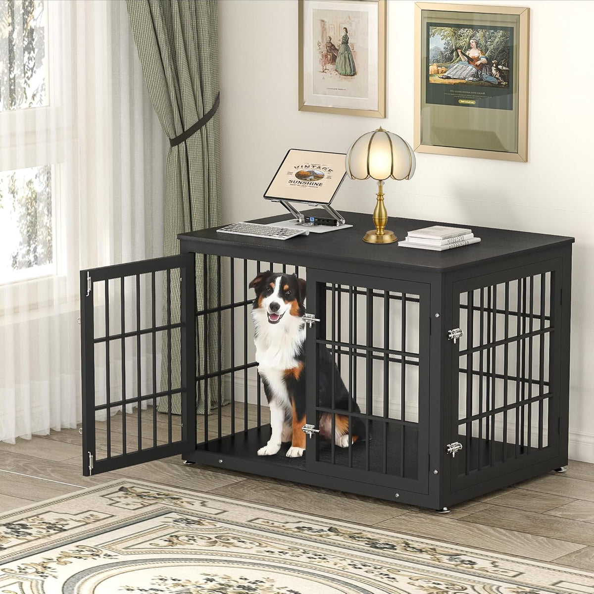 42 Inch Heavy Duty Dog Crate Furniture for Large and Medium Dogs, Decorative Pet House End Table