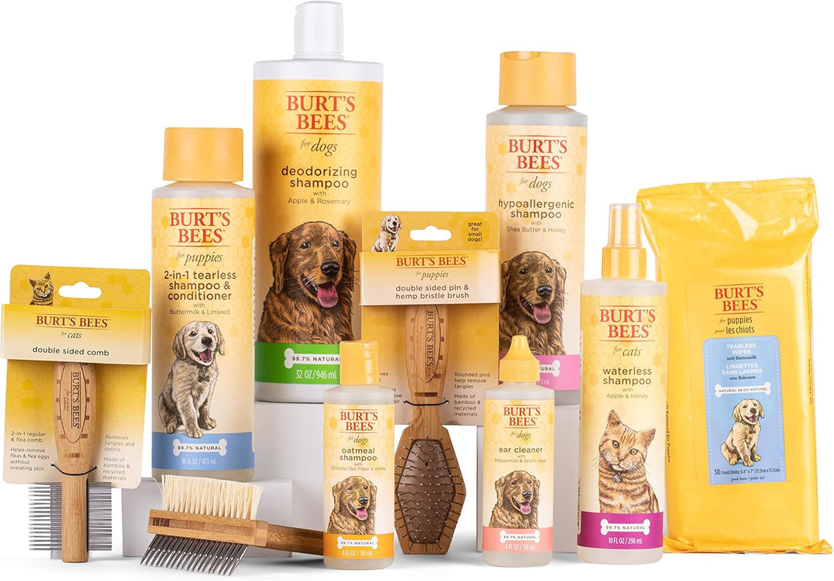 Burt's Bees for Pets Palm Brush with Hemp Bristles | Best Ergonomic Dog Brush To Groom Large Dogs |