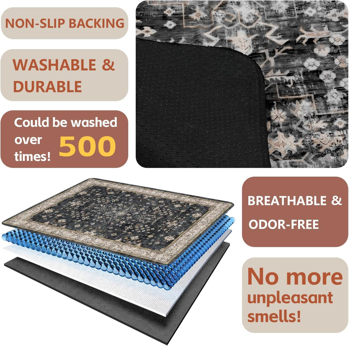 Washable Pee Pads for Dogs 2 Pack, Absorbent Reusable Puppy Pads Waterproof, Leakproof & Non-Slip