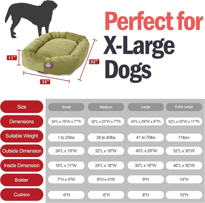 Majestic Pet Villa 52 Inch Shredded Memory Foam Dog Bed for X-Large Sized Dogs 52x35x11