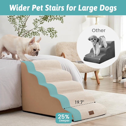 Extra Wide Dog Stairs 19.7" Width, Pet Step for Small Medium/Large Dog, Puppy or Cat, Pet Ramp for
